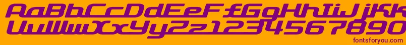 フォントD3roadsterismwi – オレンジの背景に紫のフォント