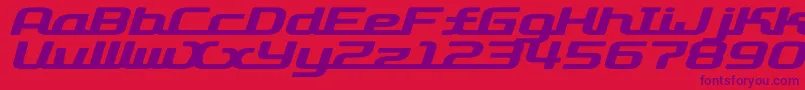 D3roadsterismwi Font – Purple Fonts on Red Background