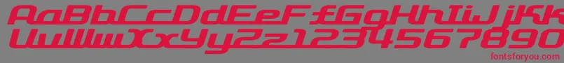 D3roadsterismwi Font – Red Fonts on Gray Background