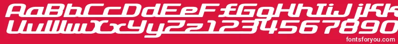 D3roadsterismwi Font – White Fonts on Red Background