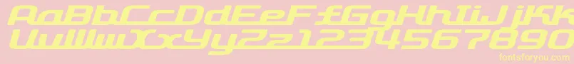 D3roadsterismwi-Schriftart – Gelbe Schriften auf rosa Hintergrund