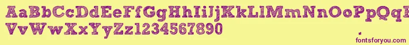 SketchBlock Font – Purple Fonts on Yellow Background