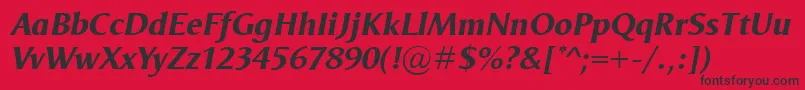 OdenseXboldItalic Font – Black Fonts on Red Background