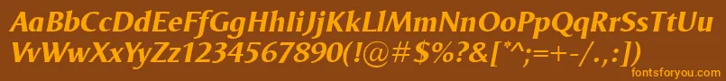 OdenseXboldItalic Font – Orange Fonts on Brown Background