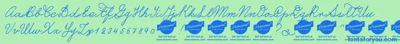 CastroscriptPersonalUseOnly Font – Blue Fonts on Green Background
