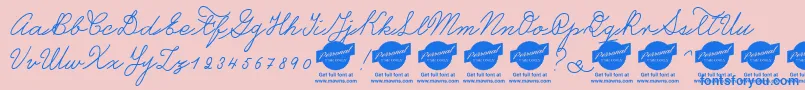 CastroscriptPersonalUseOnly Font – Blue Fonts on Pink Background