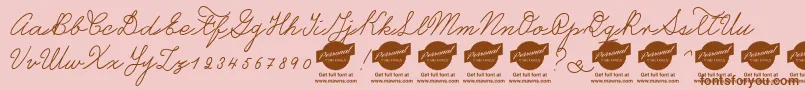 Fonte CastroscriptPersonalUseOnly – fontes marrons em um fundo rosa