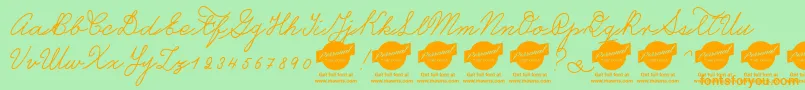 CastroscriptPersonalUseOnly-Schriftart – Orangefarbene Schriften auf grünem Hintergrund