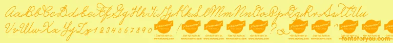 CastroscriptPersonalUseOnly-Schriftart – Orangefarbene Schriften auf gelbem Hintergrund
