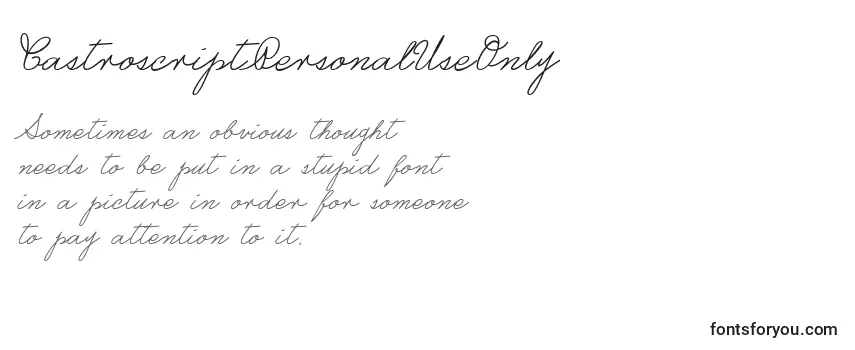 Review of the CastroscriptPersonalUseOnly Font