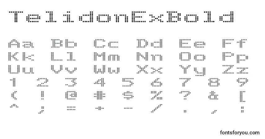 Schriftart TelidonExBold – Alphabet, Zahlen, spezielle Symbole