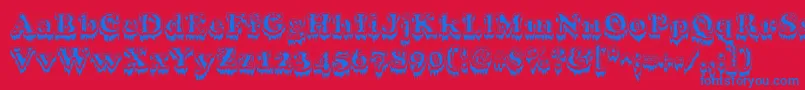 Modiusfrigid Font – Blue Fonts on Red Background