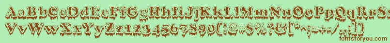 Modiusfrigid Font – Brown Fonts on Green Background