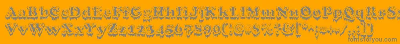 Modiusfrigid-Schriftart – Graue Schriften auf orangefarbenem Hintergrund