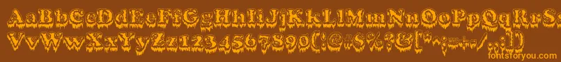 Modiusfrigid Font – Orange Fonts on Brown Background