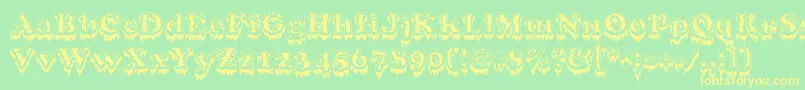 Modiusfrigid Font – Yellow Fonts on Green Background