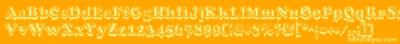 Modiusfrigid Font – Yellow Fonts on Orange Background