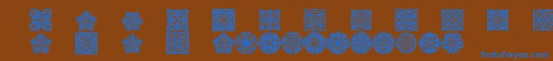 Police Prtornament5 – polices bleues sur fond brun