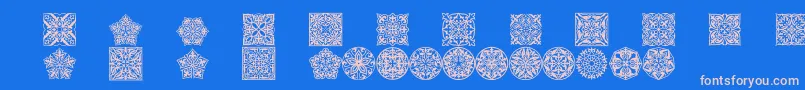 Prtornament5 Font – Pink Fonts on Blue Background