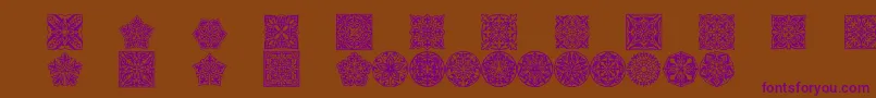 Шрифт Prtornament5 – фиолетовые шрифты на коричневом фоне