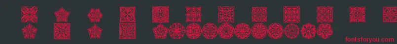 Prtornament5 Font – Red Fonts on Black Background