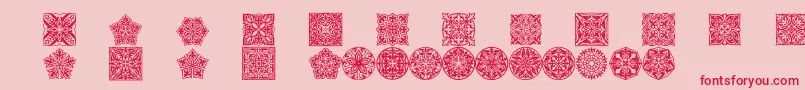 Prtornament5-Schriftart – Rote Schriften auf rosa Hintergrund
