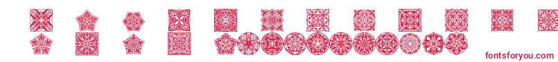 Prtornament5 Font – Red Fonts on White Background