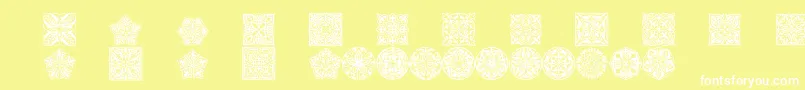 Prtornament5 Font – White Fonts on Yellow Background