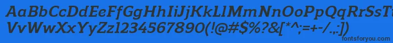 Czcionka ReganslabBolditalic – czarne czcionki na niebieskim tle