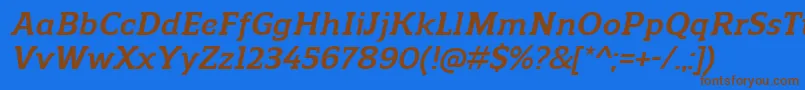Шрифт ReganslabBolditalic – коричневые шрифты на синем фоне