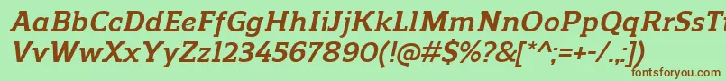 ReganslabBolditalic Font – Brown Fonts on Green Background