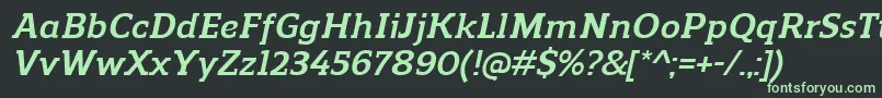 ReganslabBolditalic Font – Green Fonts on Black Background