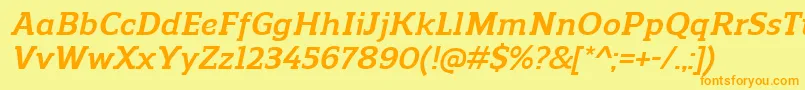 More about ReganslabBolditalic Font ReganslabBolditalic Font – Orange Fonts on Yellow Background
