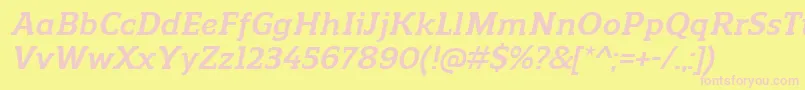 More about ReganslabBolditalic Font ReganslabBolditalic Font – Pink Fonts on Yellow Background