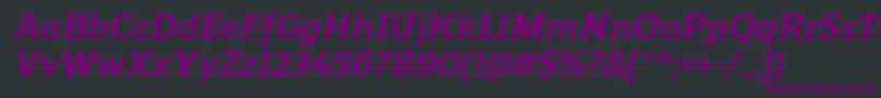 ReganslabBolditalic Font – Purple Fonts on Black Background