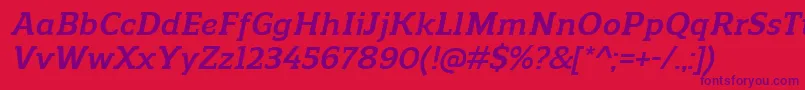 フォントReganslabBolditalic – 赤い背景に紫のフォント