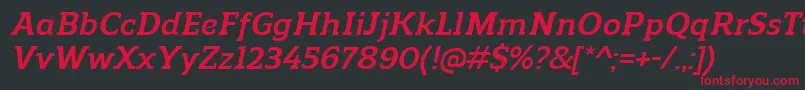 ReganslabBolditalic Font – Red Fonts on Black Background