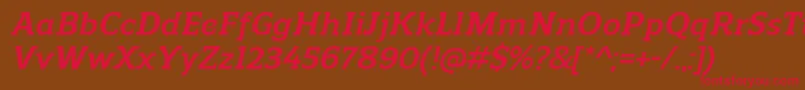 ReganslabBolditalic Font – Red Fonts on Brown Background