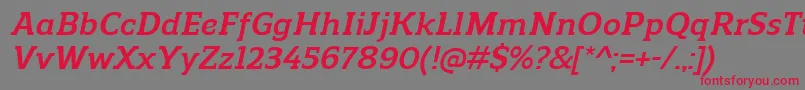 Fonte ReganslabBolditalic – fontes vermelhas em um fundo cinza