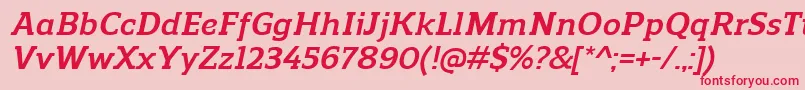 ReganslabBolditalic Font – Red Fonts on Pink Background