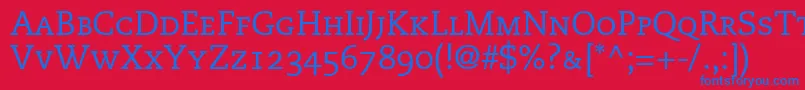 Шрифт MonologueCapsSsiSmallCaps – синие шрифты на красном фоне