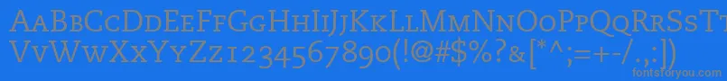 MonologueCapsSsiSmallCaps-Schriftart – Graue Schriften auf blauem Hintergrund
