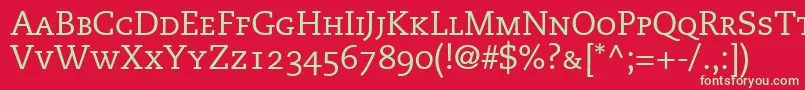 フォントMonologueCapsSsiSmallCaps – 赤い背景に緑の文字