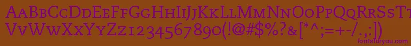 MonologueCapsSsiSmallCaps Font – Purple Fonts on Brown Background