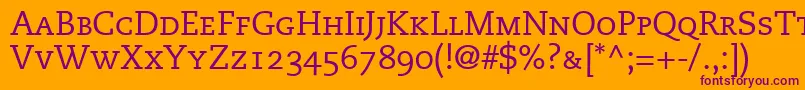 Шрифт MonologueCapsSsiSmallCaps – фиолетовые шрифты на оранжевом фоне
