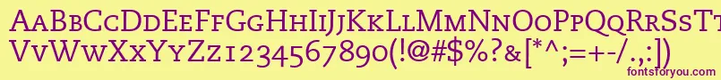 MonologueCapsSsiSmallCaps Font – Purple Fonts on Yellow Background