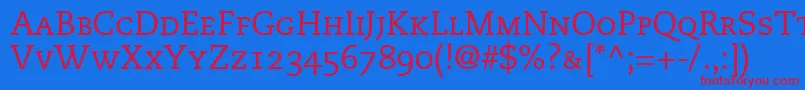 Шрифт MonologueCapsSsiSmallCaps – красные шрифты на синем фоне