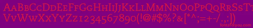 フォントMonologueCapsSsiSmallCaps – 紫の背景に赤い文字