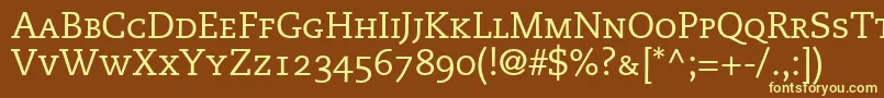 fuente MonologueCapsSsiSmallCaps – Fuentes Amarillas Sobre Fondo Marrón