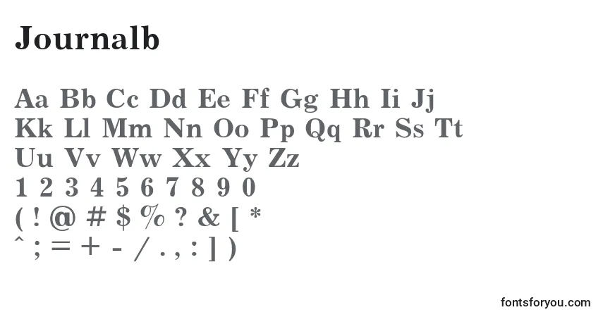 Fuente Journalb - alfabeto, números, caracteres especiales